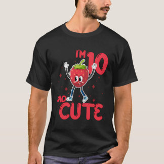 I'M 10 Year Old Birthday Boy Girl Summer Strawberr T-Shirt