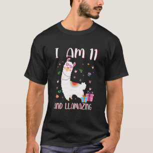 I'm 11 Llamazing Alpaca Girl Llama Happy 11th Birt T-Shirt