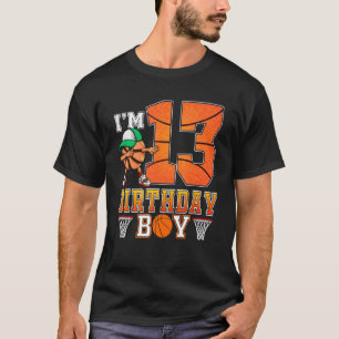 I'm 13 Years Old 13th Birthday Boy Basketball T-Shirt