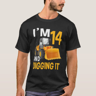 I'm 14 And Digging It Being 14 Boys 14th Bday Bull T-Shirt