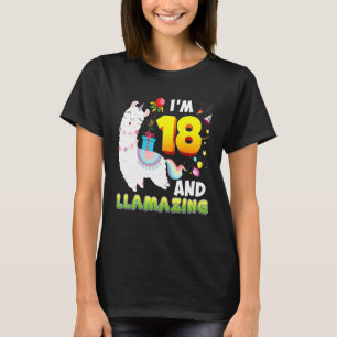 Im 18 Year Old 18th Birthday Llamazing Llama Amazi T-Shirt