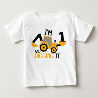 I'm 1 And Digging It Construction Birthday Boy Baby T-Shirt