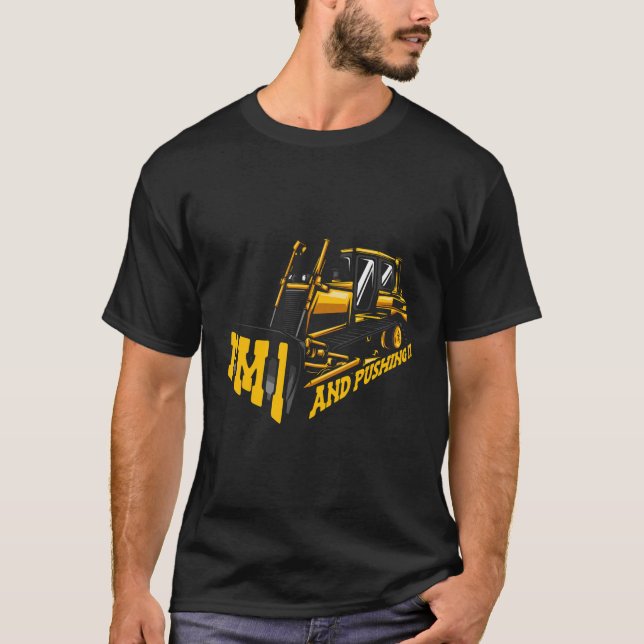 I'M 1 And Pushing It Construction Truck 1St Birthd T-Shirt (Front)