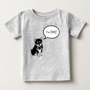 I'm 1 Dog Speech Bubble 2 Orange Baby Tee