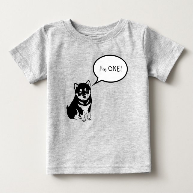 I'm 1 Dog Speech Bubble 2 Orange Baby Tee (Front)