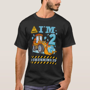 I'm 2 And Crushing It Construction Excavator 2nd B T-Shirt
