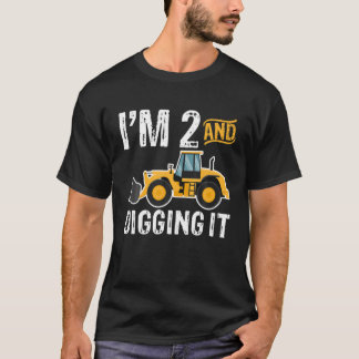 I'm 2 And Digging It 2Nd Birthday Childrens Dig Ce T-Shirt