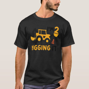 I'm 2 And Digging It Construction Excavator 2nd Bi T-Shirt
