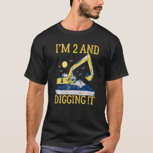 I'm 2 And Digging It Funny Kids Excavator 2nd Birt T-Shirt