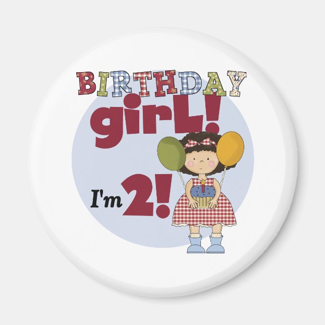 I'm 2  Birthday Girl T-shirts and Gifts Magnet (Front)