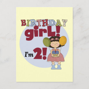 I'm 2  Birthday Girl T-shirts and Gifts Postcard