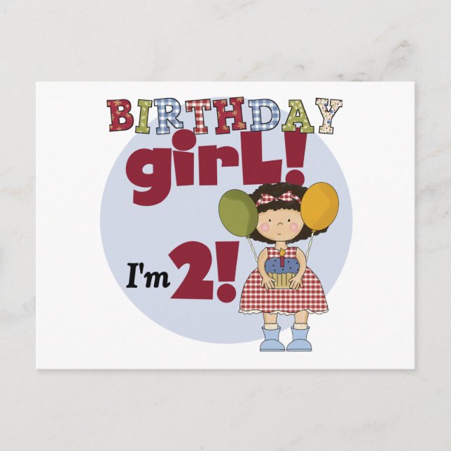 I'm 2  Birthday Girl T-shirts and Gifts Postcard (Front)