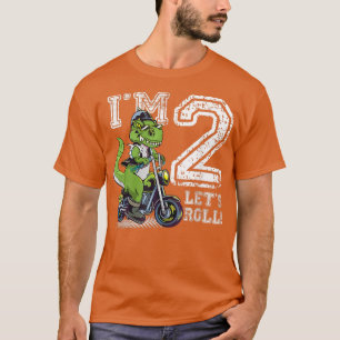 I'm 2 Dinosaur 2nd Birthday Dirt Bike Motocross Ki T-Shirt