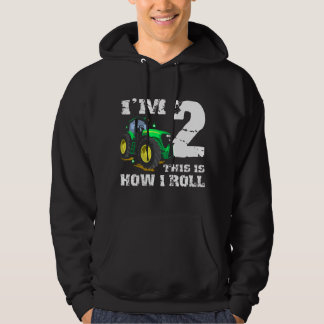 I'm 2 Farm Barnyard Tractor 2nd Birthday Party gif Hoodie