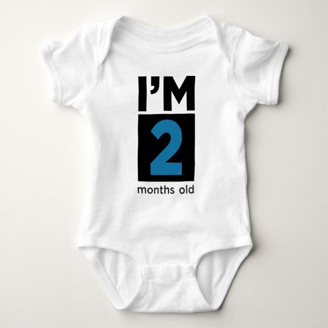I'm 2 Months Old Blue Baby Bodysuit (Front)
