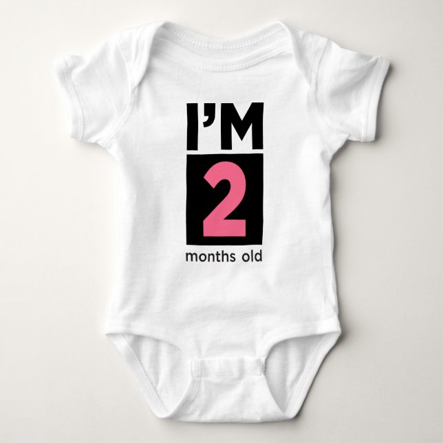 I'm 2 Months Old Pink Baby Bodysuit (Front)