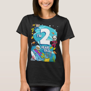 I'm 2 Years Old Ocean Scuba Diver Land Animals Bir T-Shirt