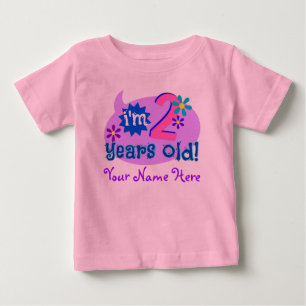 I'm 2 Years Old! (Personalise with Child's Name) Baby T-Shirt