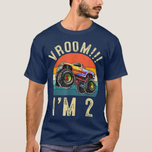 I'm 2 Years Old Vroom 2nd Birthday Party Truck Car T-Shirt
