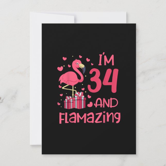 I'm 34 And Flamazing - Amazing 34th Birthday - Fla Invitation (Front)