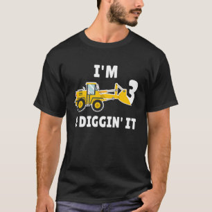 I'm 3 And Digging It 3nd Birthday Party Constructi T-Shirt