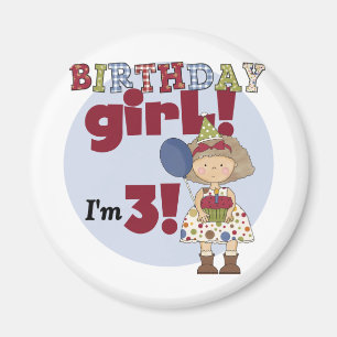 I'm 3 Birthday Girl Tshirts and Gifts Magnet