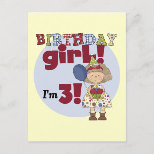 I'm 3 Birthday Girl Tshirts and Gifts Postcard