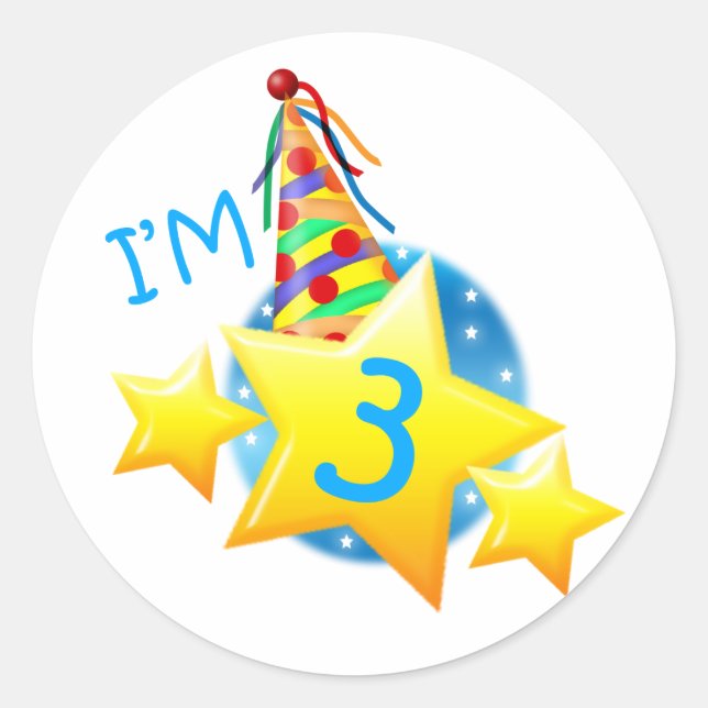 I'm 3 classic round sticker (Front)