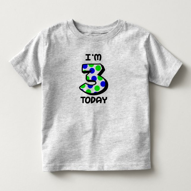 I'm 3 Today Boys Birthday Shirt (Front)