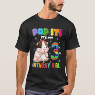 I'm 3 Years Old 3Rd Birthday Guinea Pig Girls Pop T-Shirt
