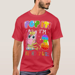 I'm 3 Years Old 3th Birthday Unicorn Girls Pop It  T-Shirt