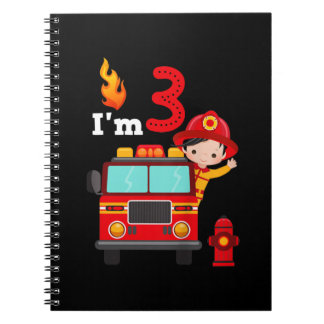 I'm 3rd Birthday Boy Fire Engine Truck Toddler Fir Notebook