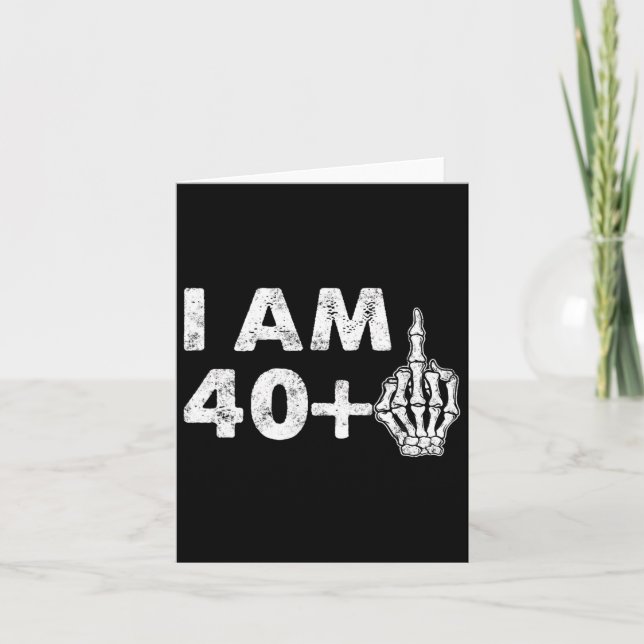 I'm 41 Years Old Fun Skeleton Middle Finger 41st B Card (Front)