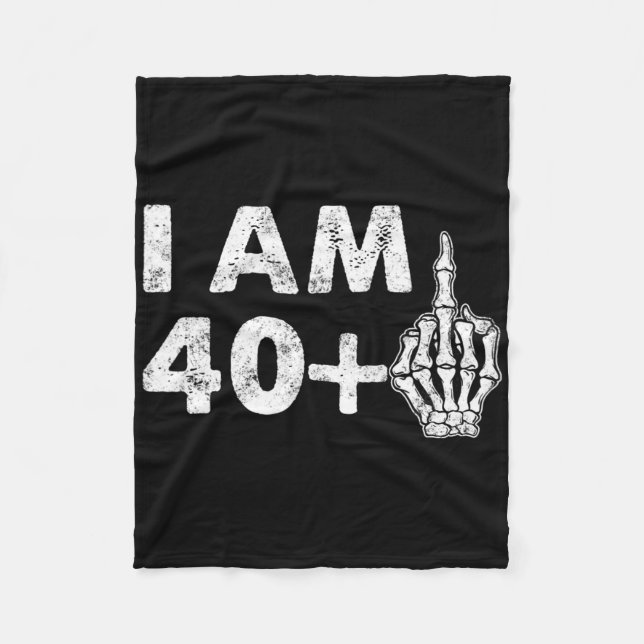 I'm 41 Years Old Fun Skeleton Middle Finger 41st B Fleece Blanket (Front)