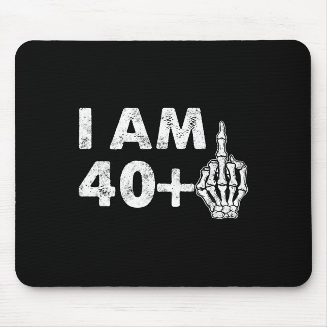I'm 41 Years Old Fun Skeleton Middle Finger 41st B Mouse Mat (Front)