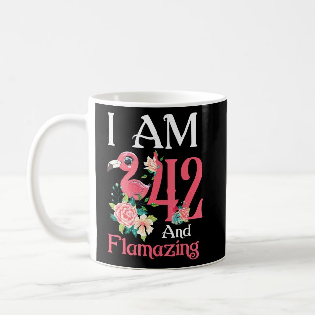 Im 42 And Flamazing Flamingo 42th Birthday Women B Coffee Mug (Left)