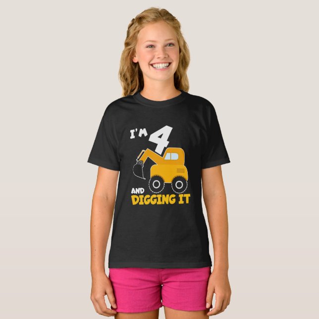 I'm 4 and Digging It  T-Shirt (Front Full)