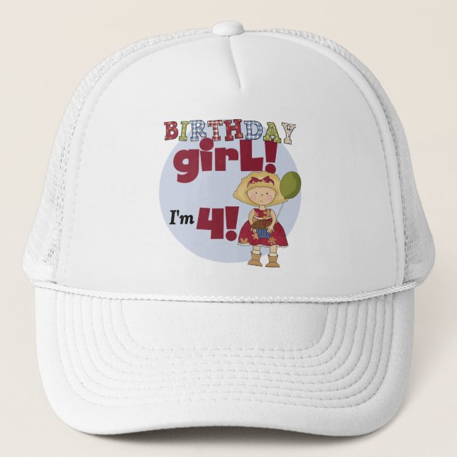 I'm 4 Birthday Girl T-shirts and Gifts Trucker Hat (Front)