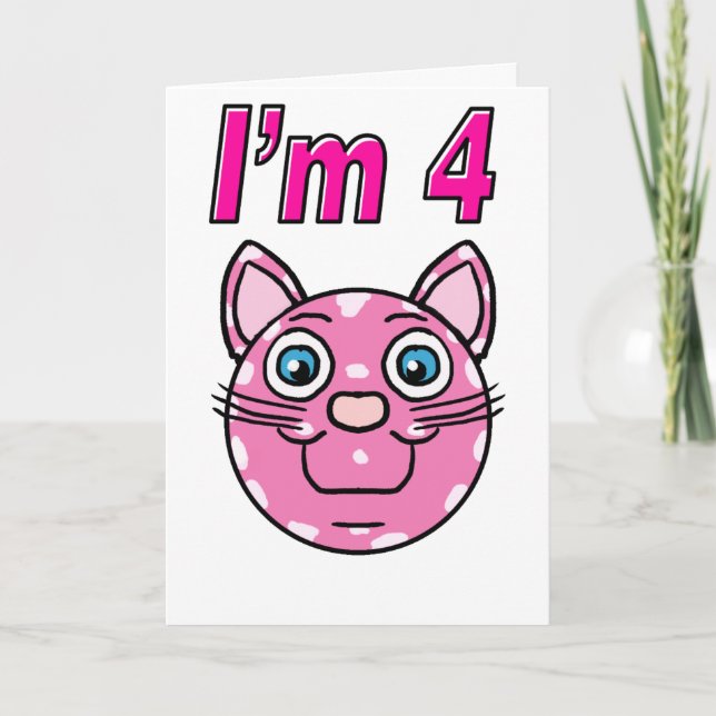 I'm 4 Pink Kitty Card (Front)