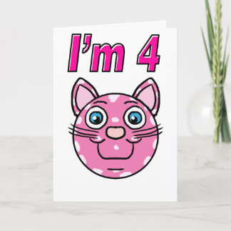 I'm 4 Pink Kitty Card