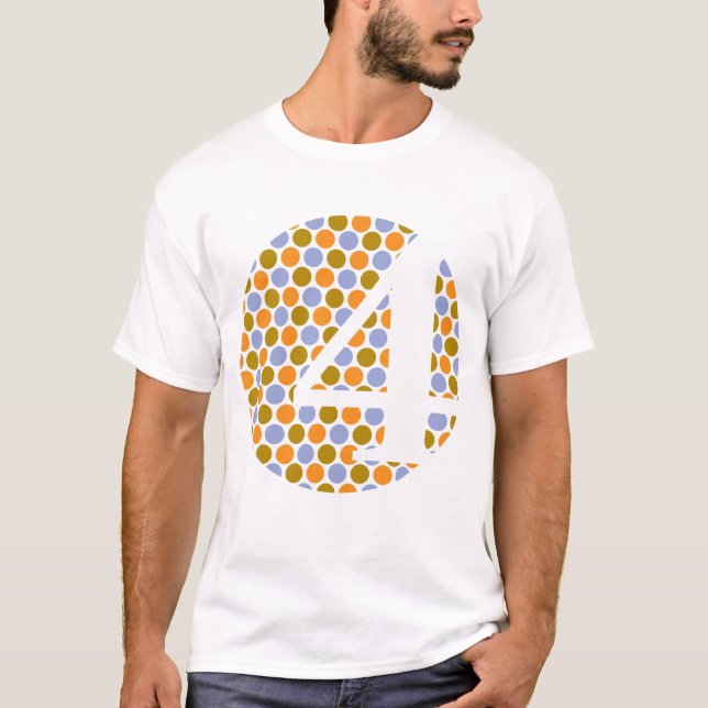I'm 4! Polka Dottin White/Orange T-Shirt (Front)