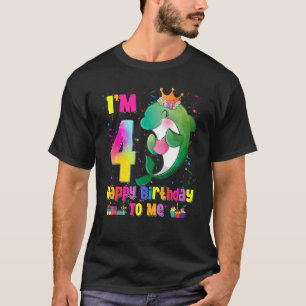 I'm 4 Years Old 4th Birthday Girls Teens Dolphin T-Shirt