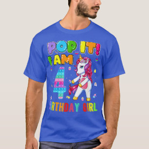 I'm 4 Years Old 4th Birthday Unicorn Dabbing Girls T-Shirt