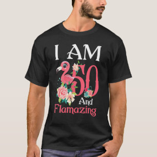 Im 50 And Flamazing Flamingo 50th Birthday Women B T-Shirt