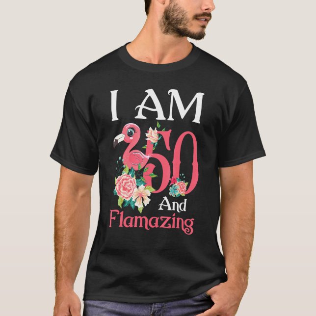 Im 50 And Flamazing Flamingo 50th Birthday Women B T-Shirt (Front)