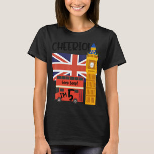I'm 5   5th Birthday British London Theme United K T-Shirt