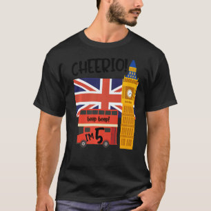 I'm 5 5th Birthday British London Theme United Ki T-Shirt
