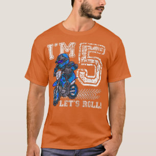 I'm 5 Let's Roll 5th Birthday Dirt Bike Motocross T-Shirt