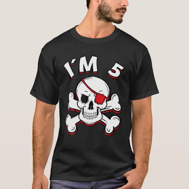 I'm 5 Years Old Birthday Celebrant 5Th Bday Pirate T-Shirt (Front)