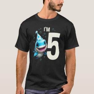 I'm 5 Years Old Cute Shark Fish Child Boy Girl 5th T-Shirt